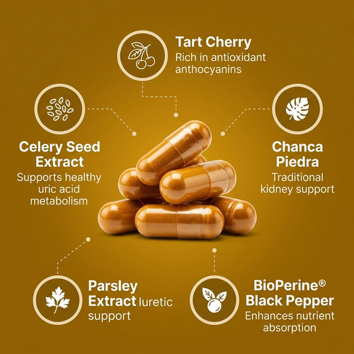 Celery Seed & Tart Cherry Complex - 1200mg Vegetarian Capsules