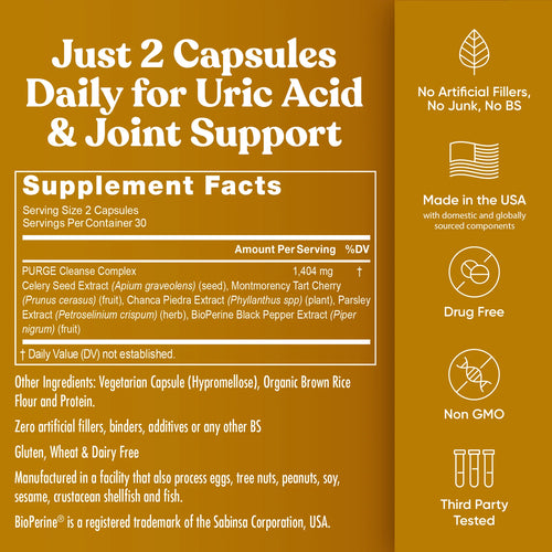 Celery Seed & Tart Cherry Complex - 1200mg Vegetarian Capsules