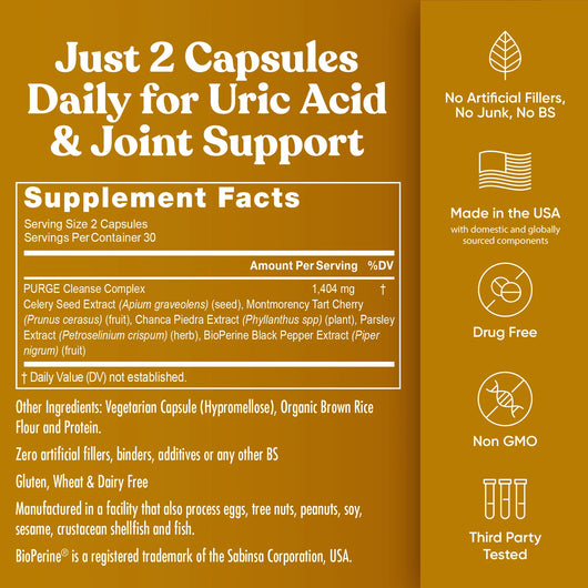 Celery Seed & Tart Cherry Complex - 1200mg Vegetarian Capsules